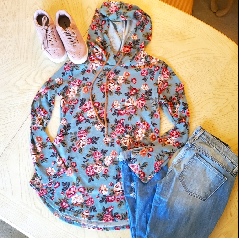 🆕️ floral Hoodie long sleeve shirt